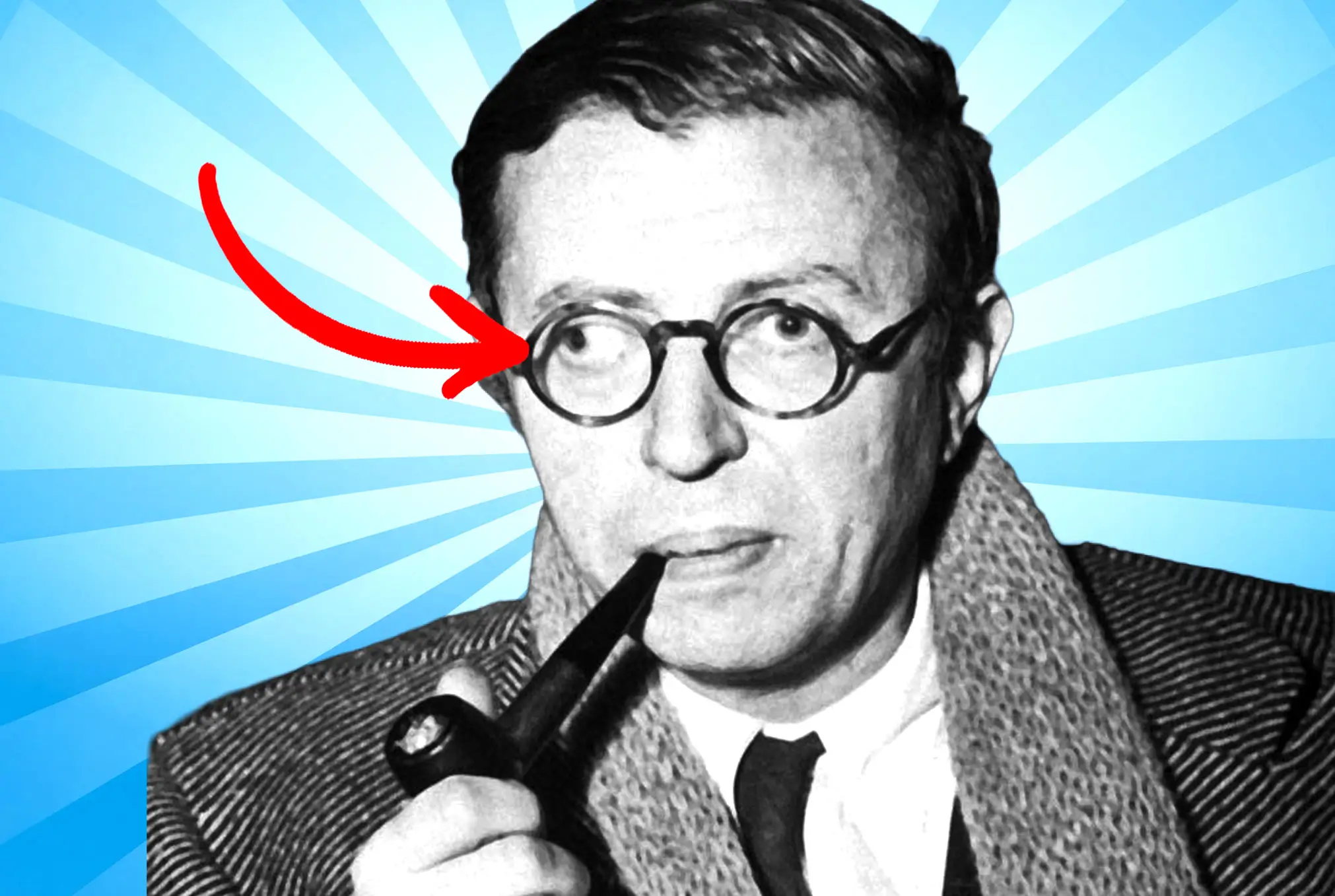 Jean-Paul Sartre lazy eye