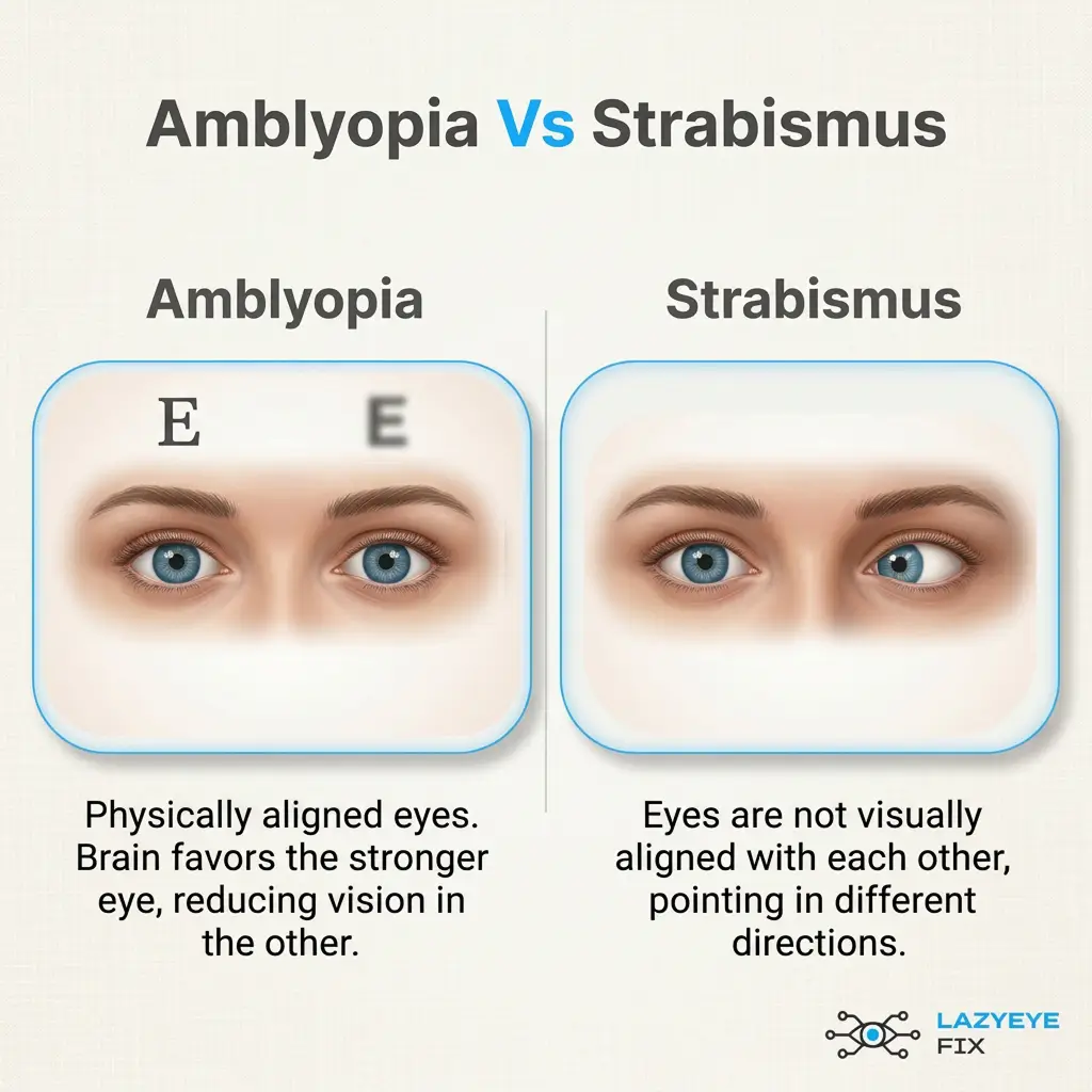 amblyopia vs strabismus