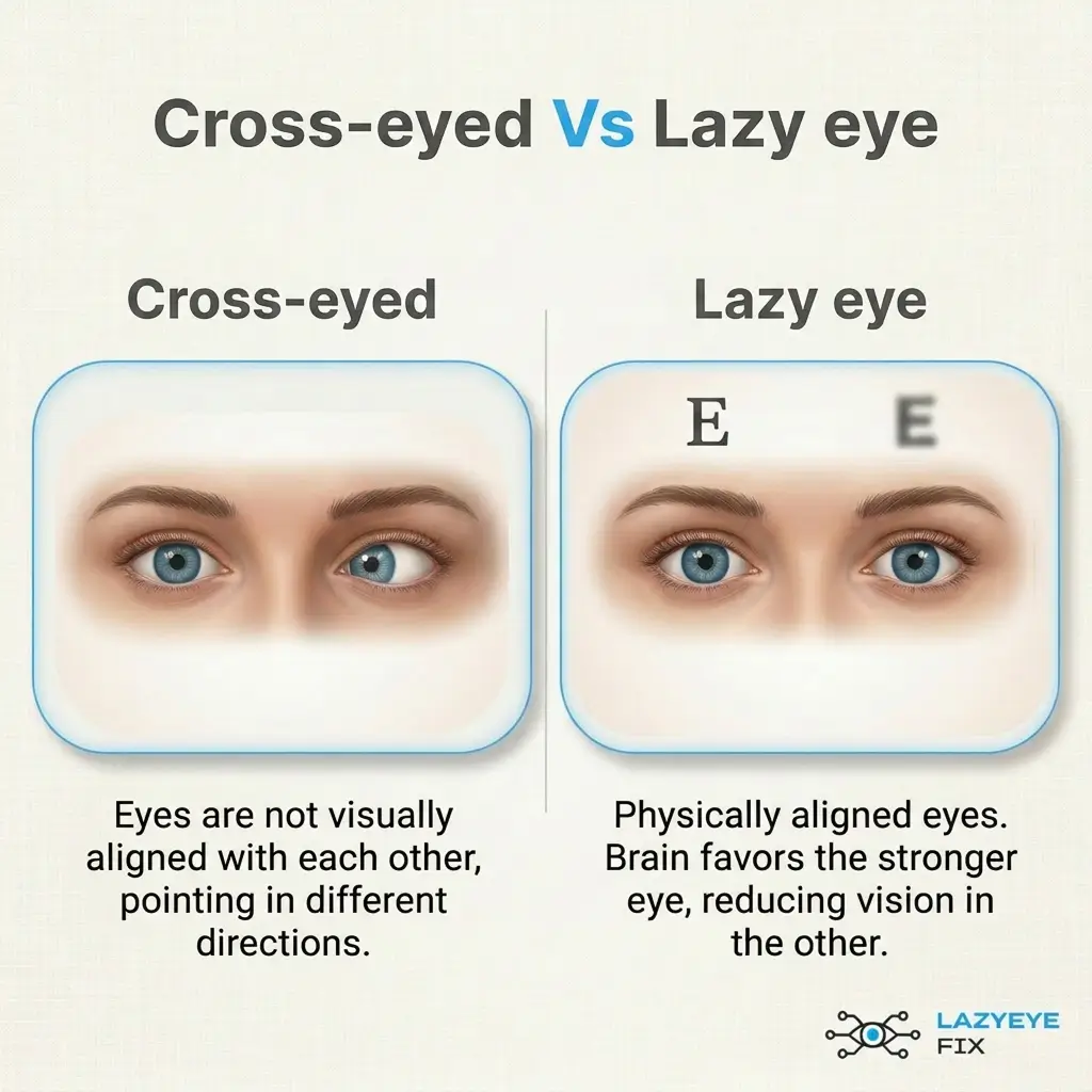 cross-eyed vs lazy eye