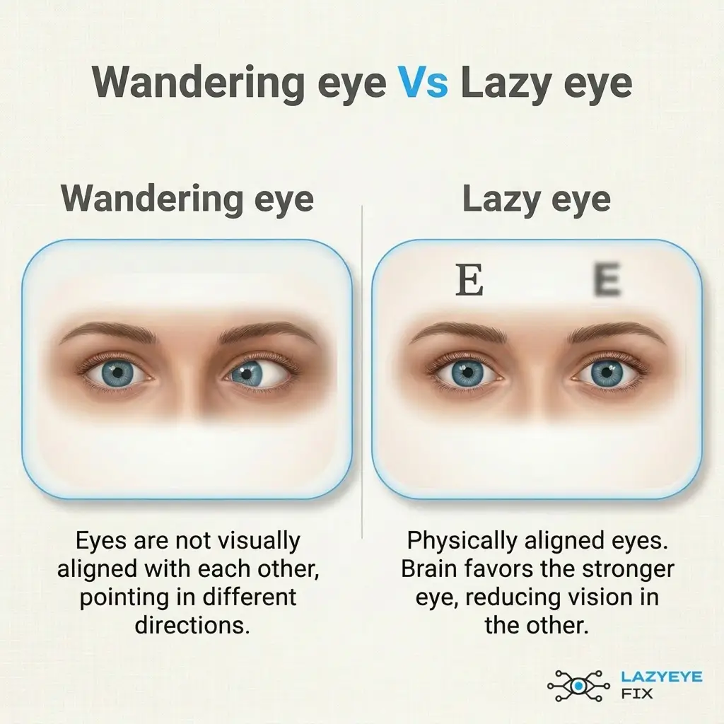 wandering eye vs lazy eye